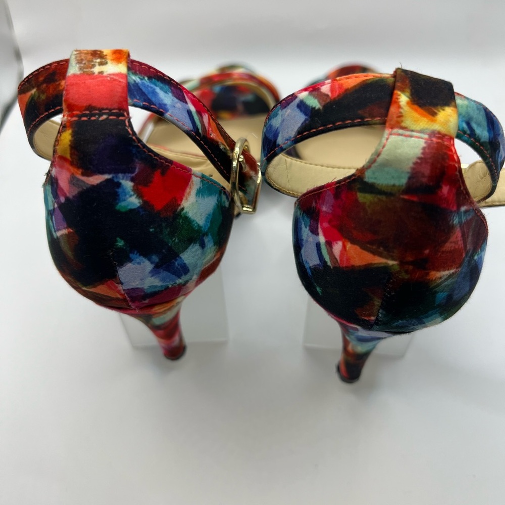 Kelly & Katie Multicolor Funky  Boho Strappy Heels sandals size 7 1/2 - Picture 3 of 8